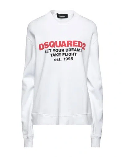 Dsquared2 Woman Sweatshirt White Size Xl Cotton