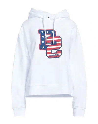 DSQUARED2 DSQUARED2 WOMAN SWEATSHIRT WHITE SIZE L COTTON, ELASTANE