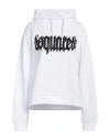 Dsquared2 Woman Sweatshirt White Size L Cotton, Elastane, Glass In White