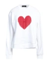 Dsquared2 Woman Sweatshirt White Size L Cotton In White