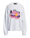 Dsquared2 Woman Sweatshirt White Size M Cotton, Elastane