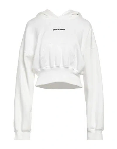 Dsquared2 Woman Sweatshirt White Size M Cotton, Elastane