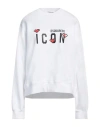 Dsquared2 Woman Sweatshirt White Size L Cotton, Elastane In White