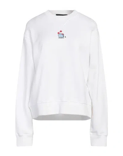Dsquared2 Woman Sweatshirt White Size Xs Cotton, Elastane