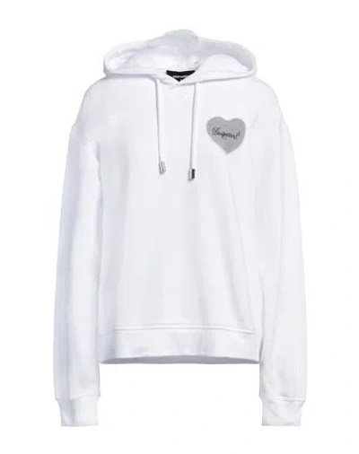 Dsquared2 Woman Sweatshirt White Size M Cotton, Elastane
