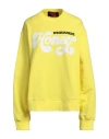 Dsquared2 Woman Sweatshirt Yellow Size 3 Cotton