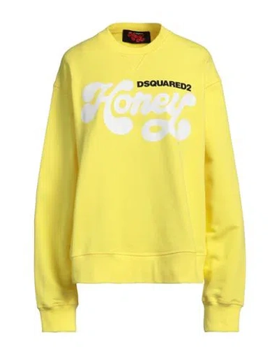 Dsquared2 Woman Sweatshirt Yellow Size 3 Cotton In Yellow