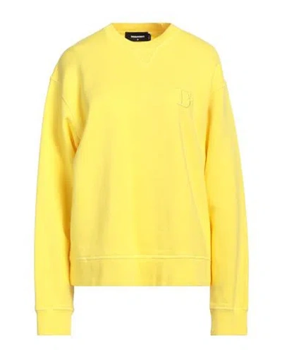 Dsquared2 Woman Sweatshirt Yellow Size L Cotton