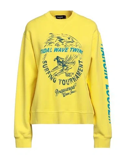 Dsquared2 Woman Sweatshirt Yellow Size Xs Cotton