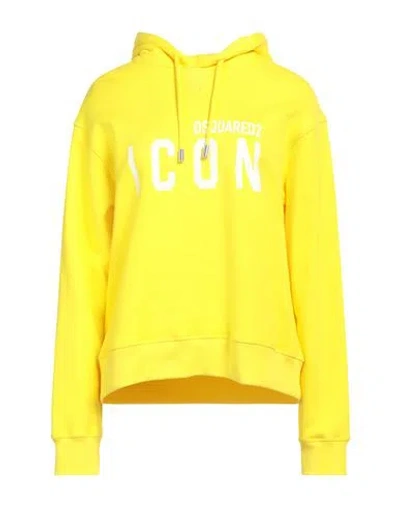Dsquared2 Woman Sweatshirt Yellow Size Xs Cotton In Yellow
