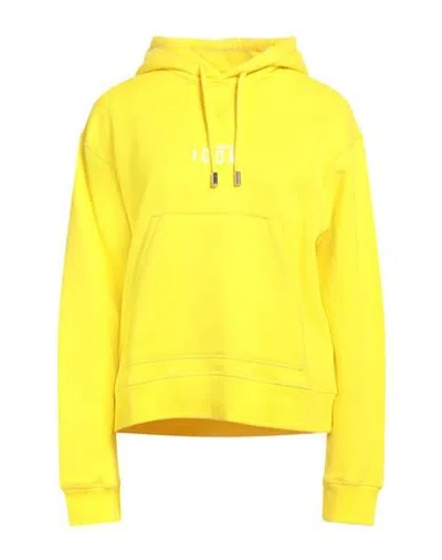 Dsquared2 Woman Sweatshirt Yellow Size Xs Cotton, Elastane