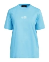 Dsquared2 Woman T-shirt Azure Size M Cotton In Blue