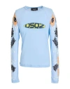 Dsquared2 Woman T-shirt Azure Size Xs Viscose In Blue