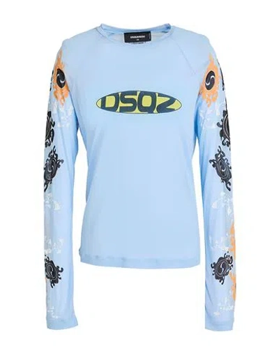Dsquared2 Woman T-shirt Azure Size Xs Viscose In Blue