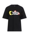 Dsquared2 Woman T-shirt Black Size L Cotton In Black
