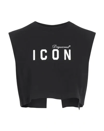 Dsquared2 Woman T-shirt Black Size L Cotton
