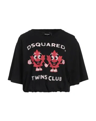 Dsquared2 Woman T-shirt Black Size L Cotton
