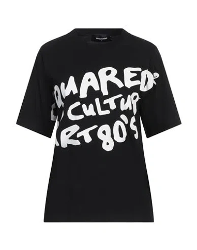 Dsquared2 Woman T-shirt Black Size L Cotton