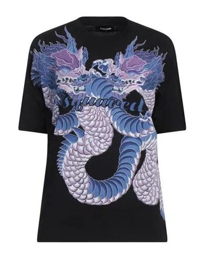 Dsquared2 Dragon-print Cotton T-shirt In Black