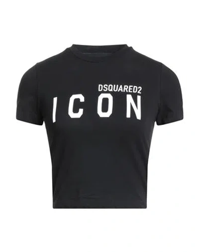 Dsquared2 Woman T-shirt Black Size L Cotton