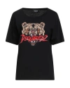 Dsquared2 Woman T-shirt Black Size L Cotton In Black