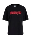 Dsquared2 Woman T-shirt Black Size L Cotton In Black