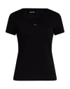 Dsquared2 Woman T-shirt Black Size L Cotton In Black