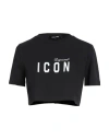 Dsquared2 Woman T-shirt Black Size L Cotton In Black