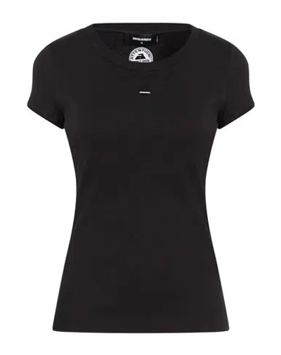 Dsquared2 Woman T-shirt Black Size L Cotton