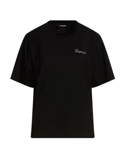 Dsquared2 Woman T-shirt Black Size L Cotton