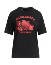 Dsquared2 Woman T-shirt Black Size L Cotton