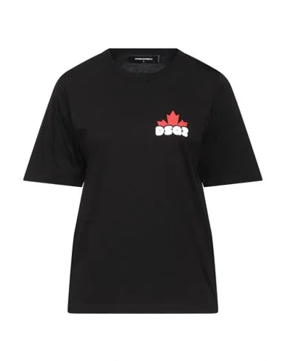 Dsquared2 Woman T-shirt Black Size L Cotton