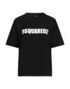 Dsquared2 Woman T-shirt Black Size L Cotton In Black