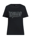 Dsquared2 Woman T-shirt Black Size L Cotton, Elastane