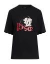 Dsquared2 Woman T-shirt Black Size L Cotton, Elastane In Black