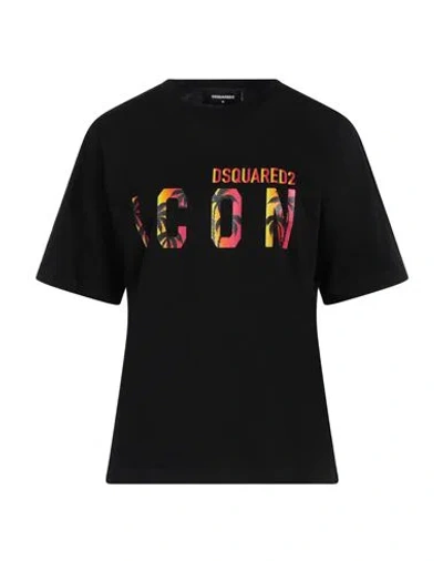 DSQUARED2 DSQUARED2 WOMAN T-SHIRT BLACK SIZE M COTTON
