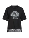 Dsquared2 Woman T-shirt Black Size L Cotton In Black