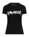 Dsquared2 Woman T-shirt Black Size Xs Cotton In Black
