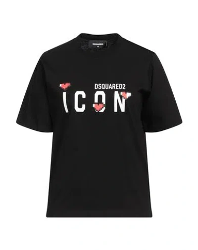 DSQUARED2 DSQUARED2 WOMAN T-SHIRT BLACK SIZE XS COTTON