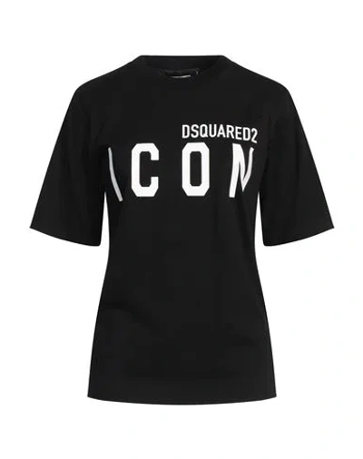 DSQUARED2 DSQUARED2 WOMAN T-SHIRT BLACK SIZE XS COTTON