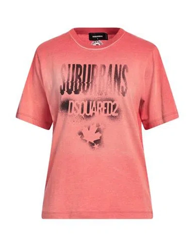 Dsquared2 Logo-print Bleached T-shirt In Red
