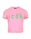 Dsquared2 Woman T-shirt Fuchsia Size L Cotton, Elastane In Pink