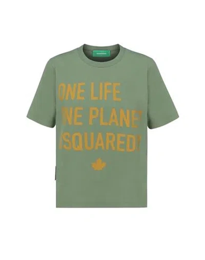 Dsquared2 Woman T-shirt Green Size Xl Cotton