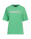Dsquared2 Woman T-shirt Green Size Xs Cotton