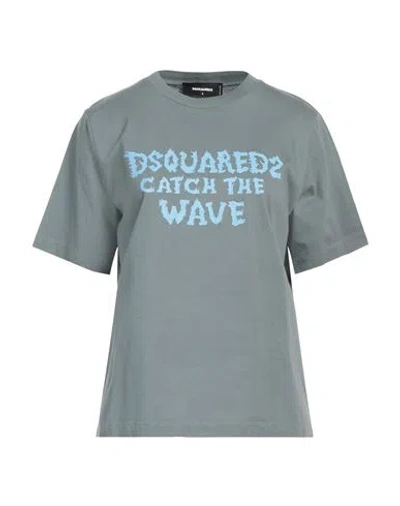 Dsquared2 Woman T-shirt Grey Size Xl Cotton