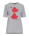 Dsquared2 Woman T-shirt Grey Size L Cotton, Viscose In Grey