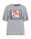 Dsquared2 Woman T-shirt Grey Size L Cotton, Viscose In Grey