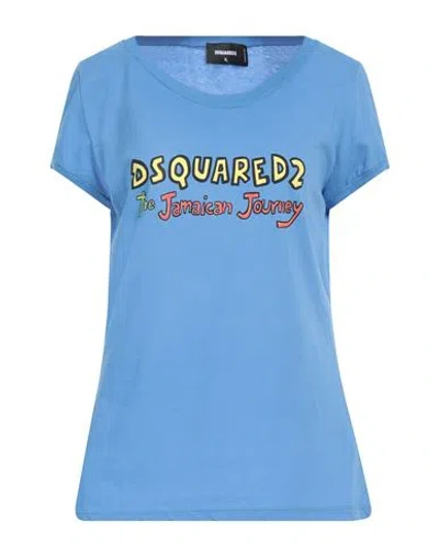 Dsquared2 Woman T-shirt Light Blue Size L Cotton