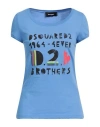 Dsquared2 Woman T-shirt Light Blue Size M Cotton