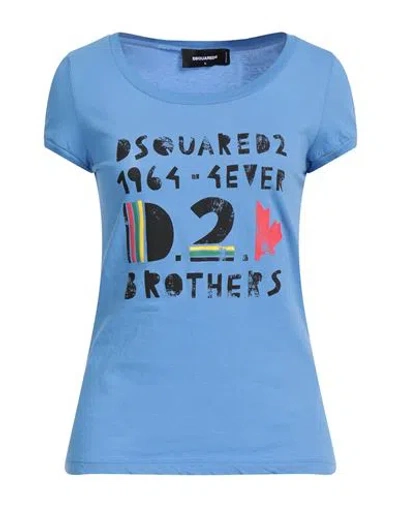 Dsquared2 Woman T-shirt Light Blue Size M Cotton